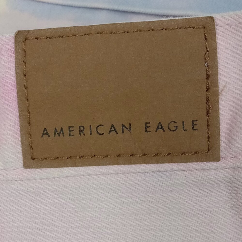 American Eagle Mom Short Pastel Tie Dye Color Denim Size 0 - Picture 5 of 8